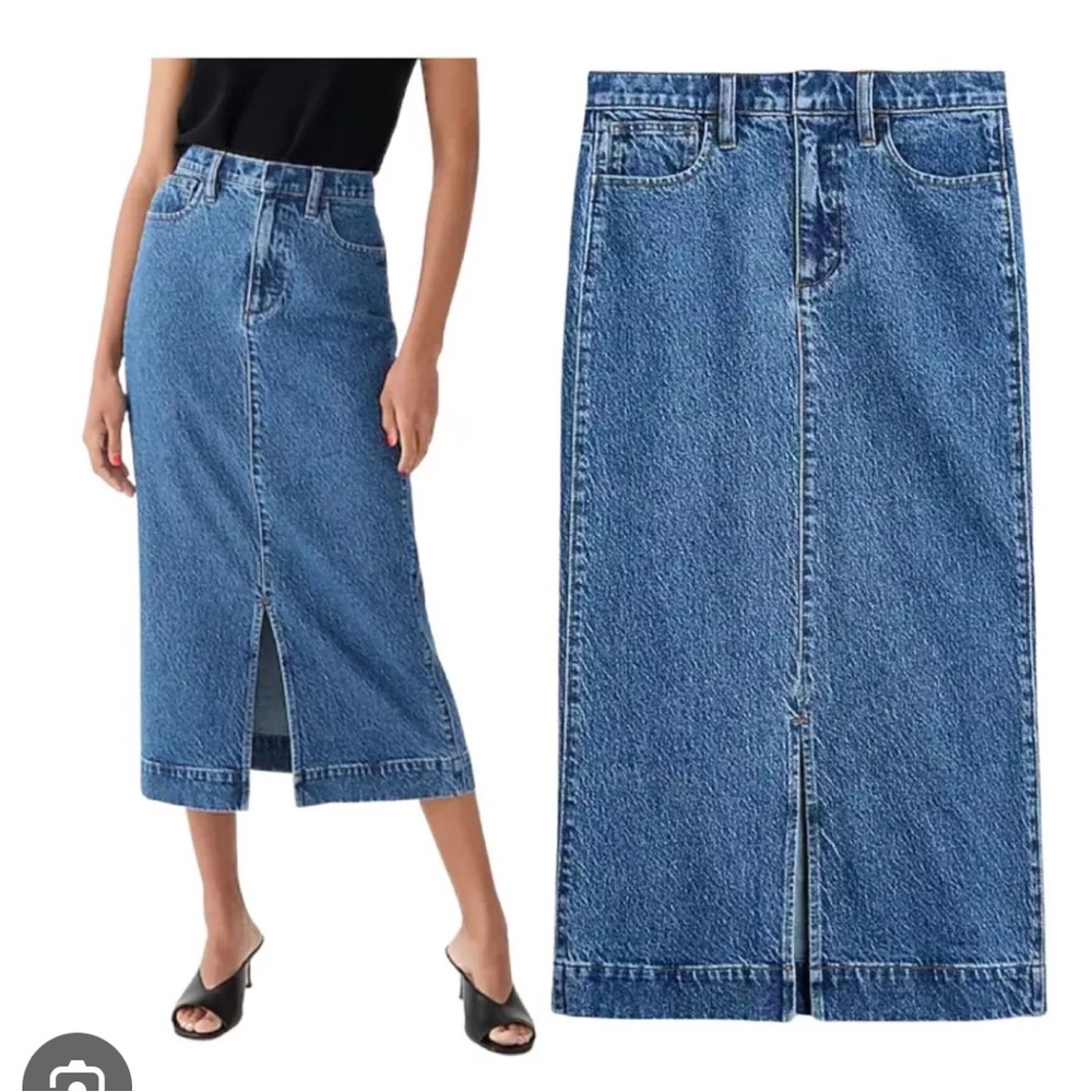 J. Crew Blue Midi Pencil Skirt for Work